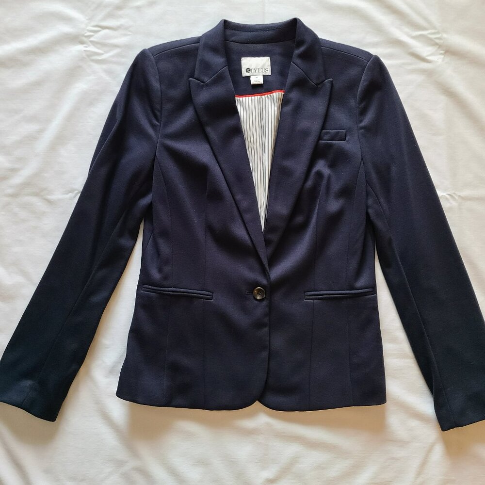 Stylus Blazer - Navy, Machine Wash, Size M